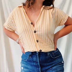 Yellow & White Striped Top